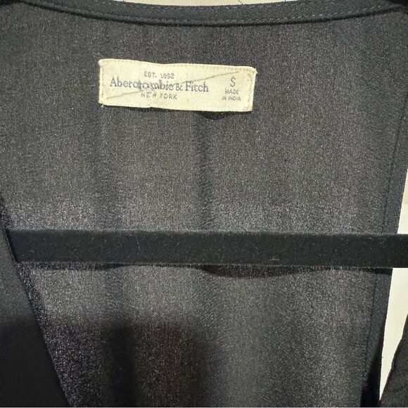 Abercrombie & Fitch Black Wrap Asymmetrical Tie Waist  Maxi Dress - Picture 12 of 13